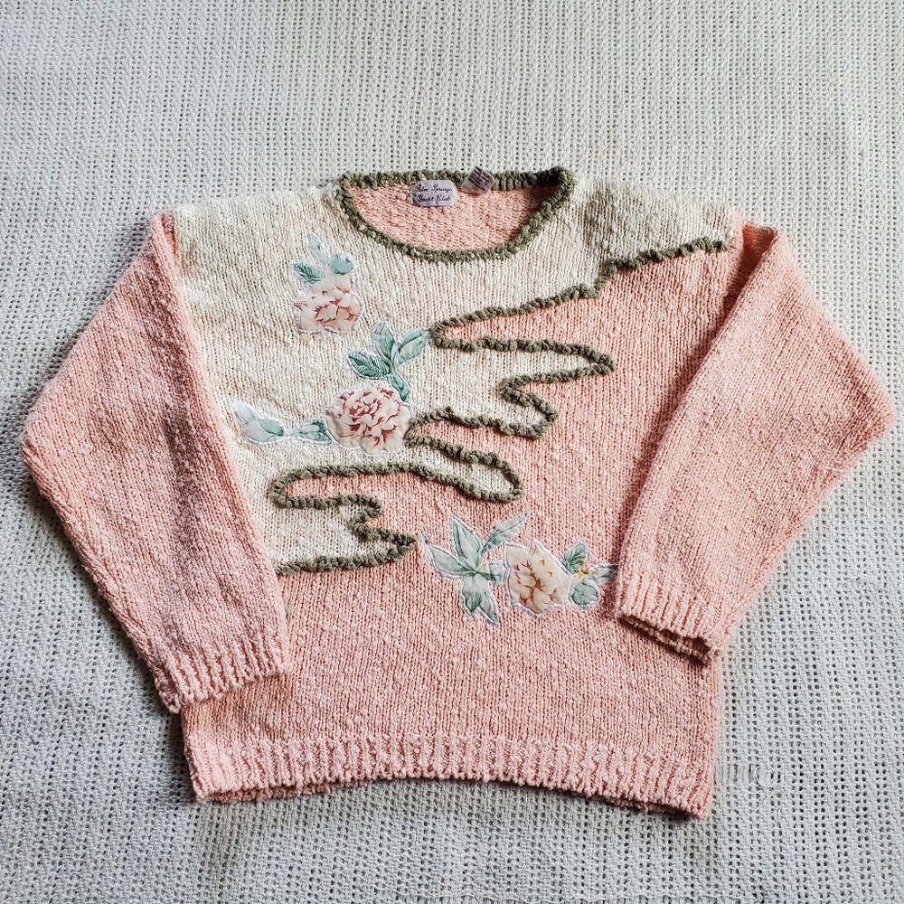 Vintage Women's Small Palm Springs Yacht Club Sweater Pullover Pink Kawaii